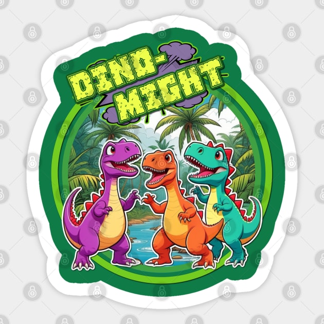 Dino-Might Sticker by David Hurd Designs